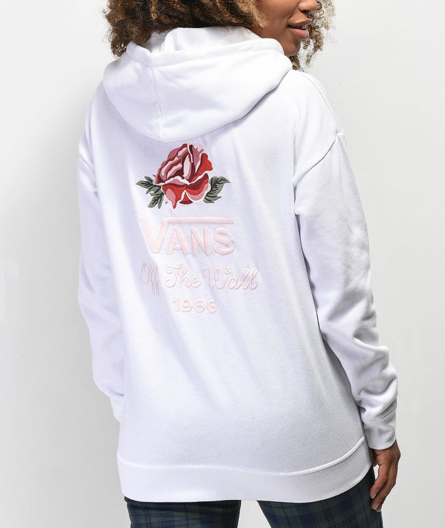 vans white rose hoodie